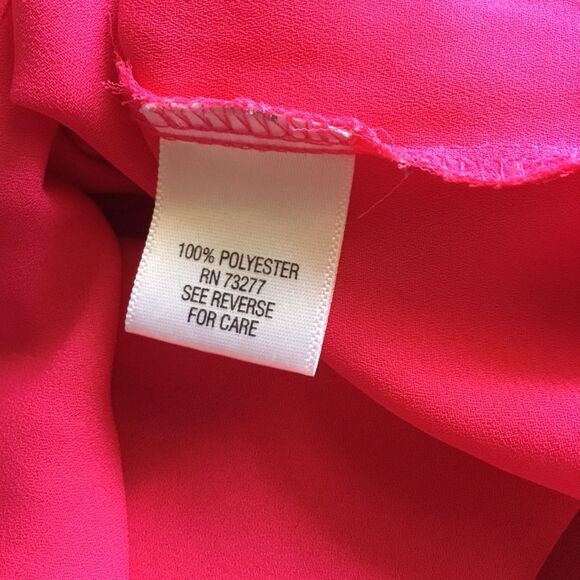 Bright pink Apt 9. Essentials button down high low sheer shirt - Picture 2 of 4